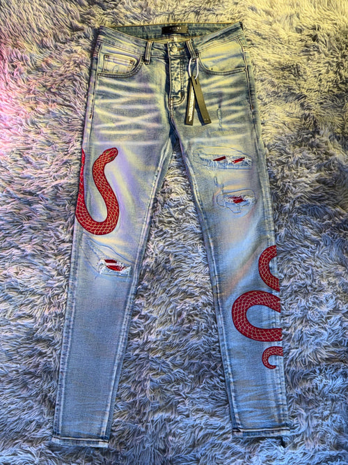 Amiri Jeans Snake Red